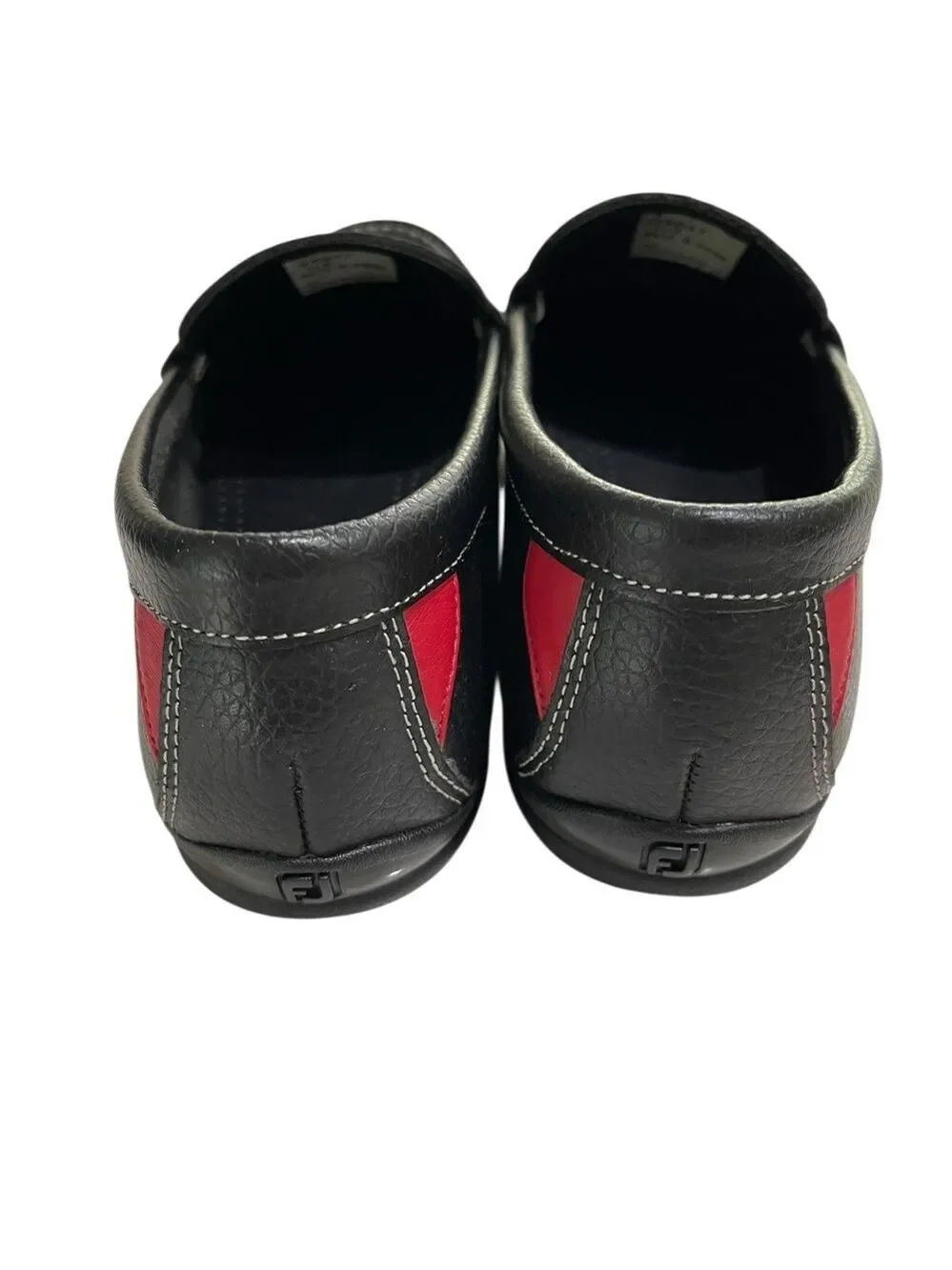FootJoy Men’s Club Leather Penny Loafer Shoes SZ 11 Black Red